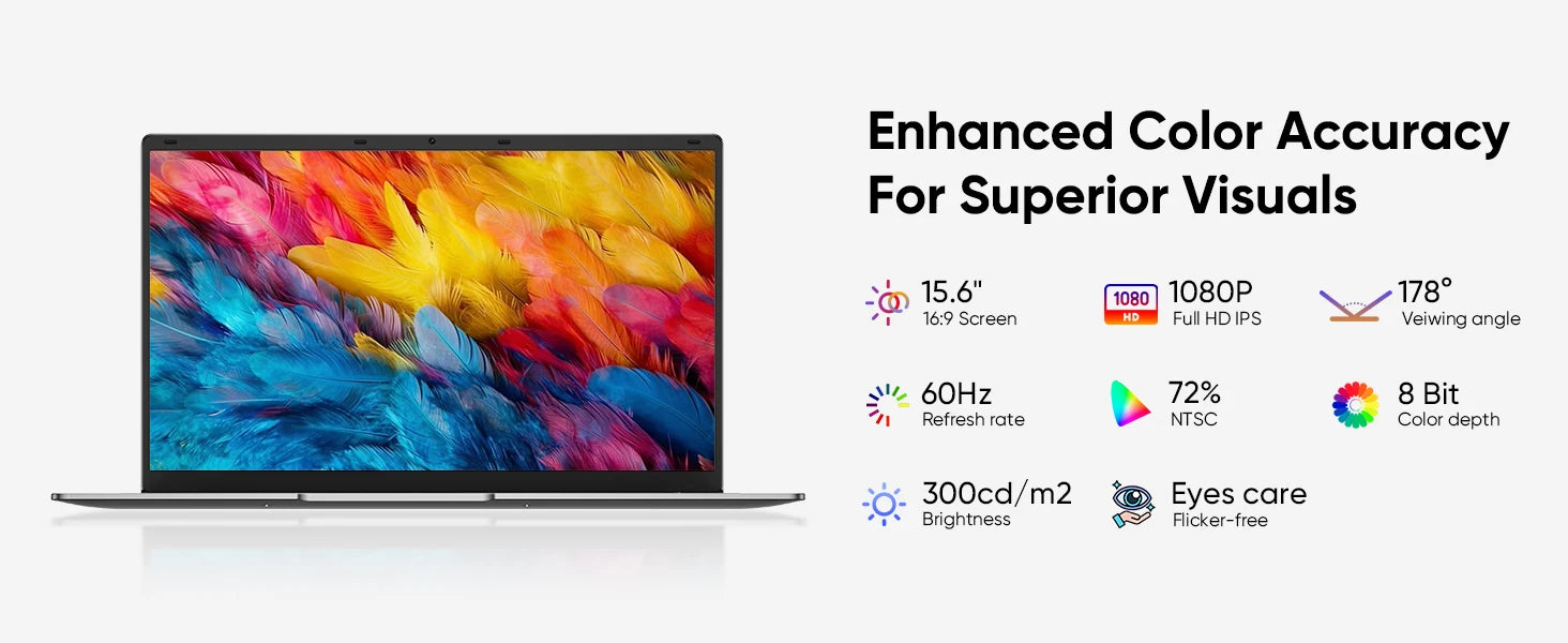 15.6 "computador portátil fino e portátil intel celeron n4000 8gb ram 256gb ssd fhd 1920x1080 16:9 display para trabalho e estudo