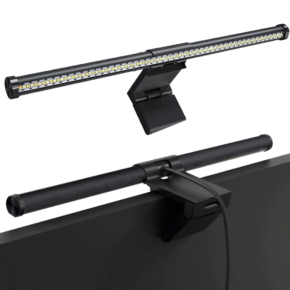 Barra de luz led para tela de computador, iluminação rgb, 44cm, suspensão, rgb, atmosfera, para estudo, trabalho, estudo, jogos