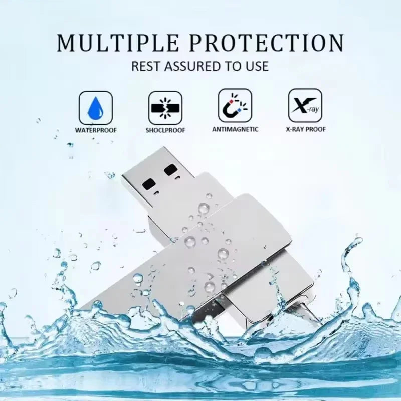 16tb usb 3.2 flash drives transferência de alta velocidade metal pendrive cartão memória pendrive disco flash memoria à prova dwaterproof água vara novo