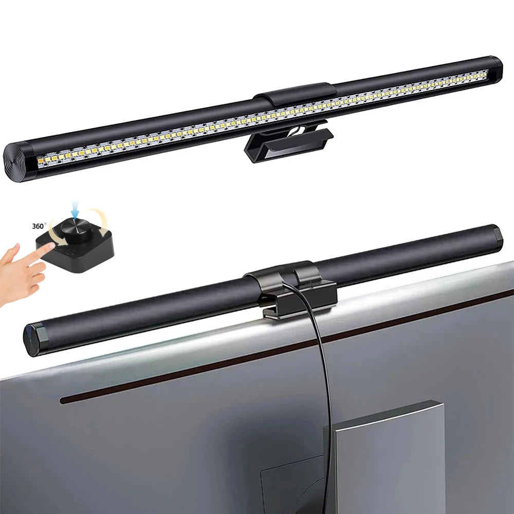 Barra de luz led para tela de computador, iluminação rgb, 44cm, suspensão, rgb, atmosfera, para estudo, trabalho, estudo, jogos