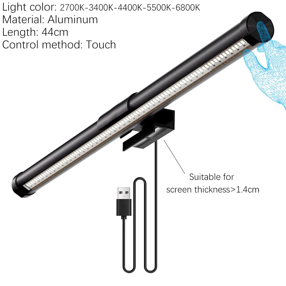 33-60cm monitor barra de luz pc rgb iluminação de fundo proteção para os olhos escurecimento leitura/jogos/lâmpada de trabalho cronometrada luz noturna