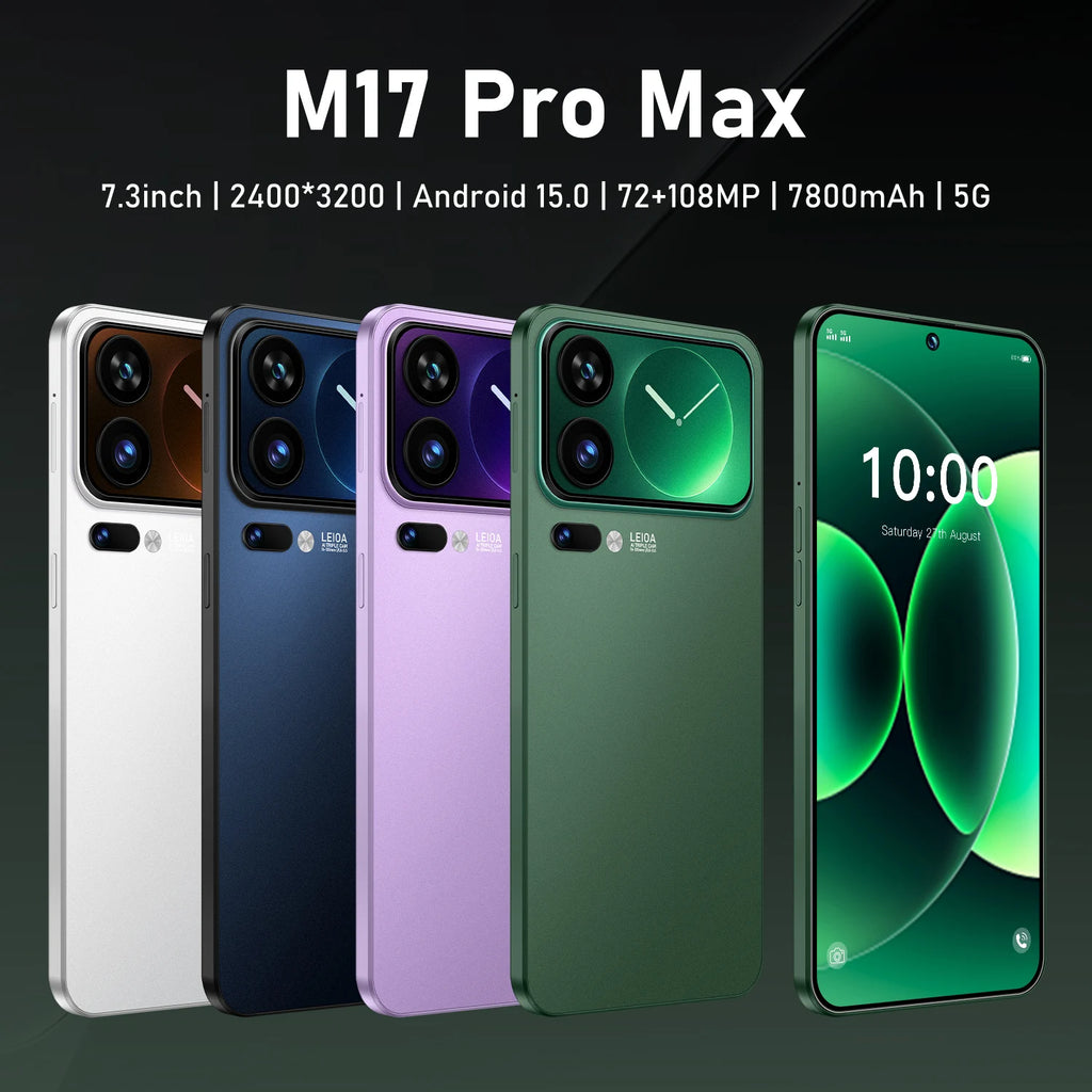 2026 NOVO QUENTE M17 Pro Max Edição Global Max Snapdragon 8 Gen4 7.3" 16GB 1TB Dual Chip Dual Standby 7800mAh 108MP