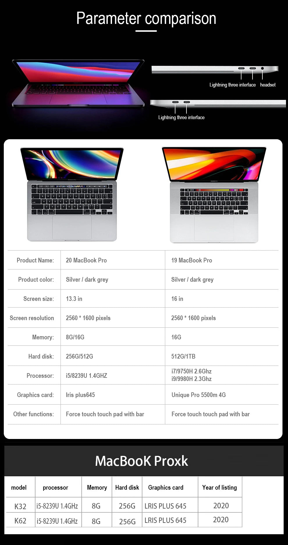 2020 macbook pro i5 13 polegadas 8g/16g ram, 256gb/512gb/1tb ssd touch id original genuíno portátil para i5 touch bar macbook pro i5