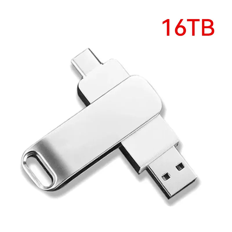 16tb usb 3.2 flash drives transferência de alta velocidade metal pendrive cartão memória pendrive disco flash memoria à prova dwaterproof água vara novo
