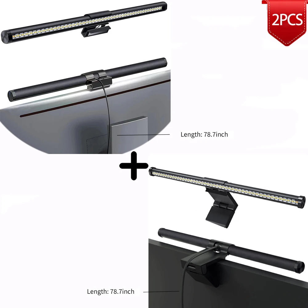 Barra de luz led para tela de computador, iluminação rgb, 44cm, suspensão, rgb, atmosfera, para estudo, trabalho, estudo, jogos