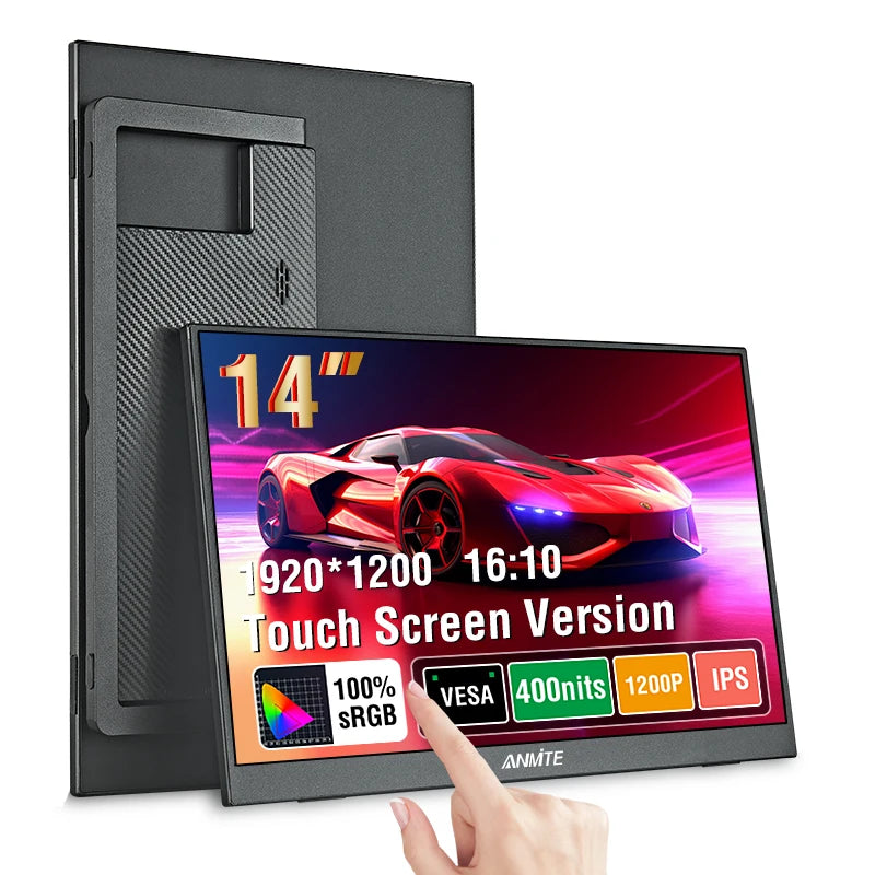 14 Polegada monitor de toque portátil não-toque opcional 16:10 400cd/m2 computador de jogos expandir display para xbox ps4/5 switch loptop