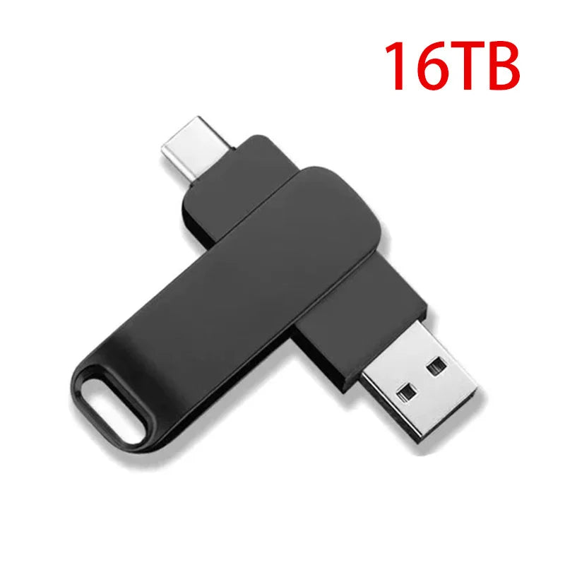 16tb usb 3.2 flash drives transferência de alta velocidade metal pendrive cartão memória pendrive disco flash memoria à prova dwaterproof água vara novo