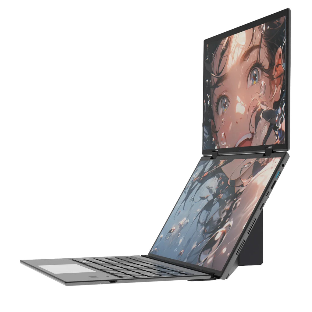 2025 novo 14 Polegada + 14 Polegada dupla tela de toque notebook 12th n95 alumínio yoga laptops para negócios escritório educação portátil