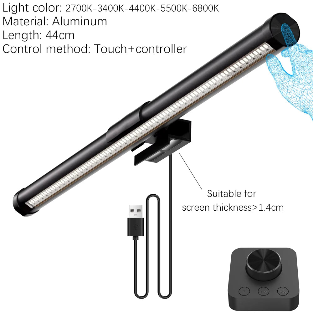33-60cm monitor barra de luz pc rgb iluminação de fundo proteção para os olhos escurecimento leitura/jogos/lâmpada de trabalho cronometrada luz noturna