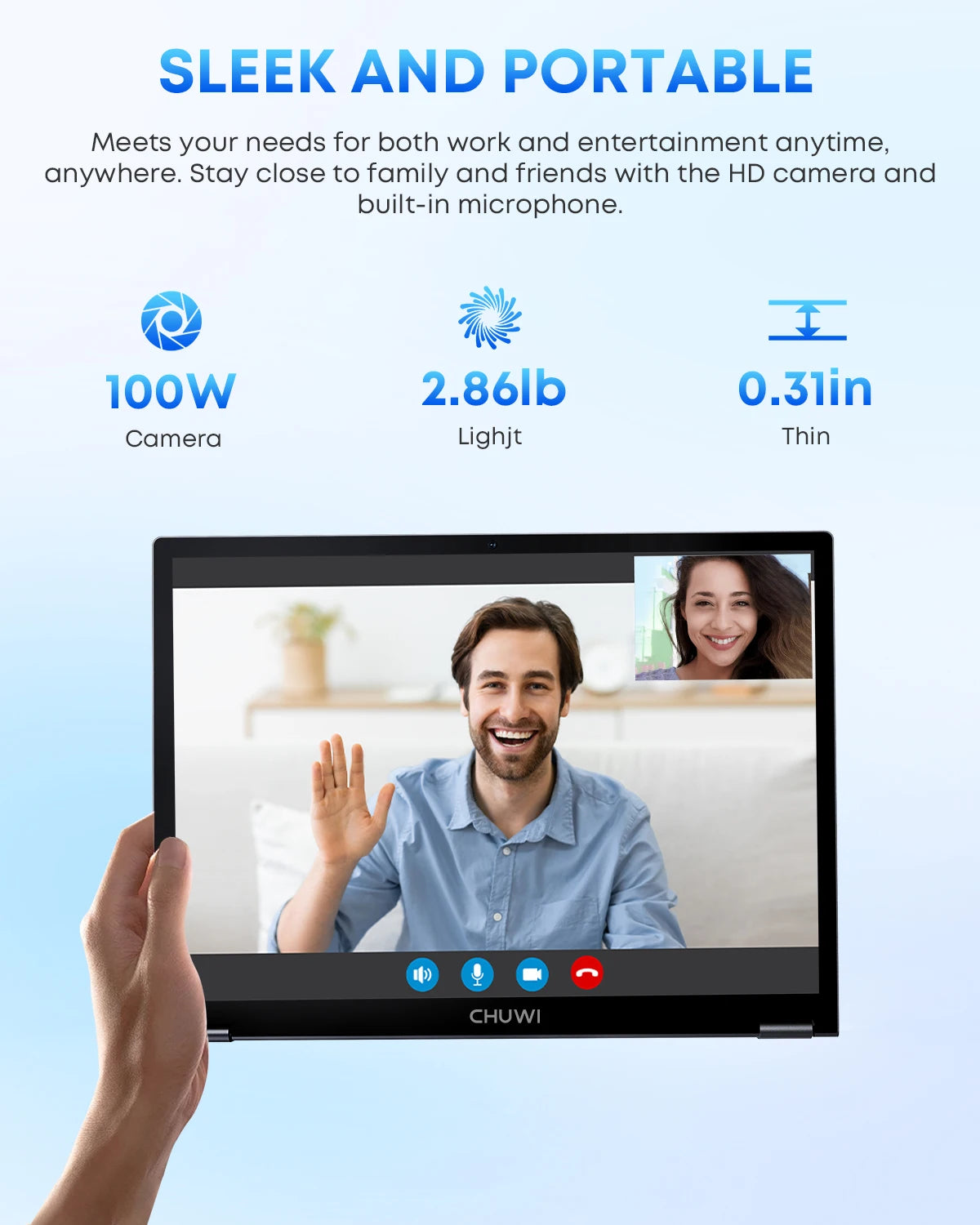 CHUWI FreeBook Laptop 2-em-1 com Tela Touch de 13.4'' Intel N150 16GB LPDDR5 RAM 512GB SSD FHD 2520x1680 WiFi6 BT5.2 Windows 11