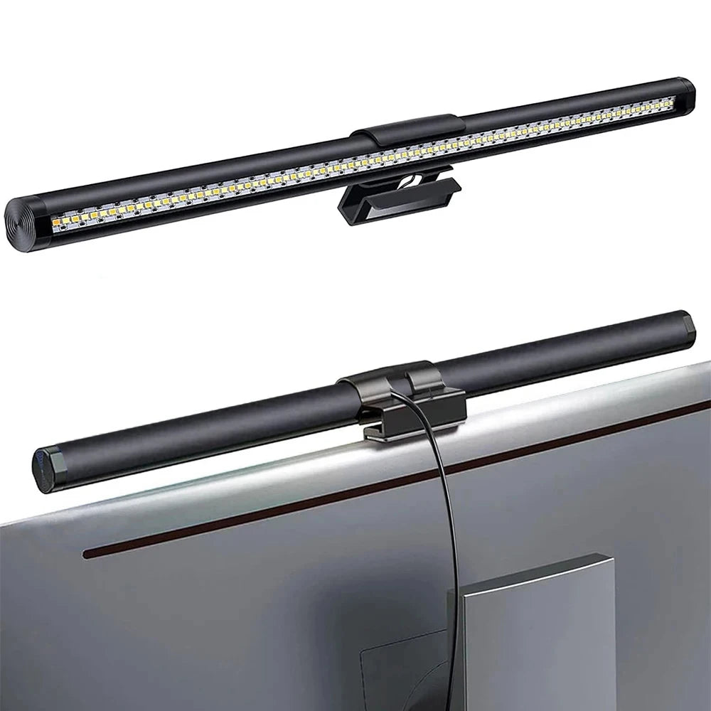 Barra de luz led para tela de computador, iluminação rgb, 44cm, suspensão, rgb, atmosfera, para estudo, trabalho, estudo, jogos
