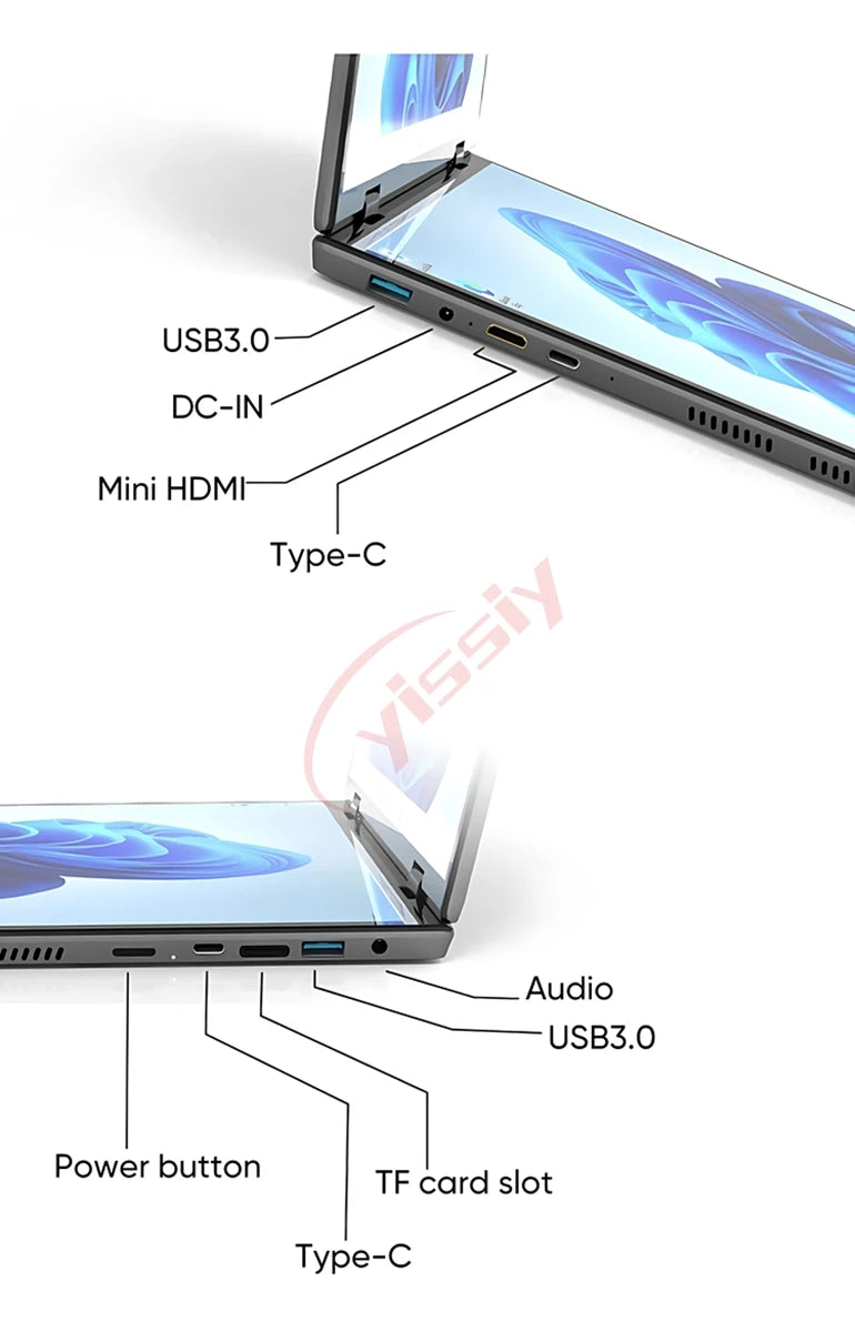 2025 novo 14 Polegada + 14 Polegada dupla tela de toque notebook 12th n95 alumínio yoga laptops para negócios escritório educação portátil