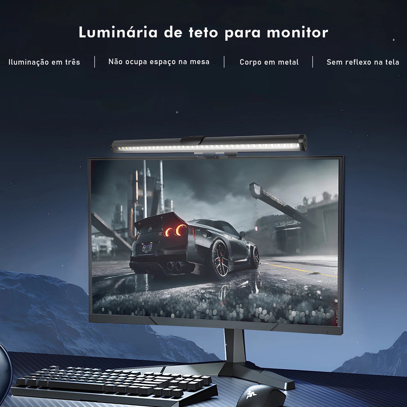 Barra de Luz LED para Monitor USB, Lâmpada de Tela de Computador, Proteção Ocular, Iluminação de Mesa para Notebook e PC