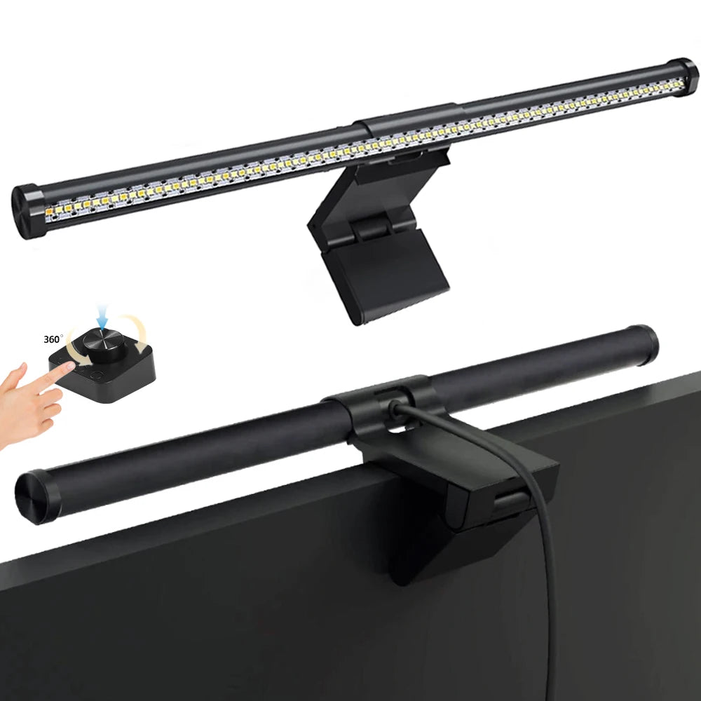 Barra de luz led para tela de computador, iluminação rgb, 44cm, suspensão, rgb, atmosfera, para estudo, trabalho, estudo, jogos