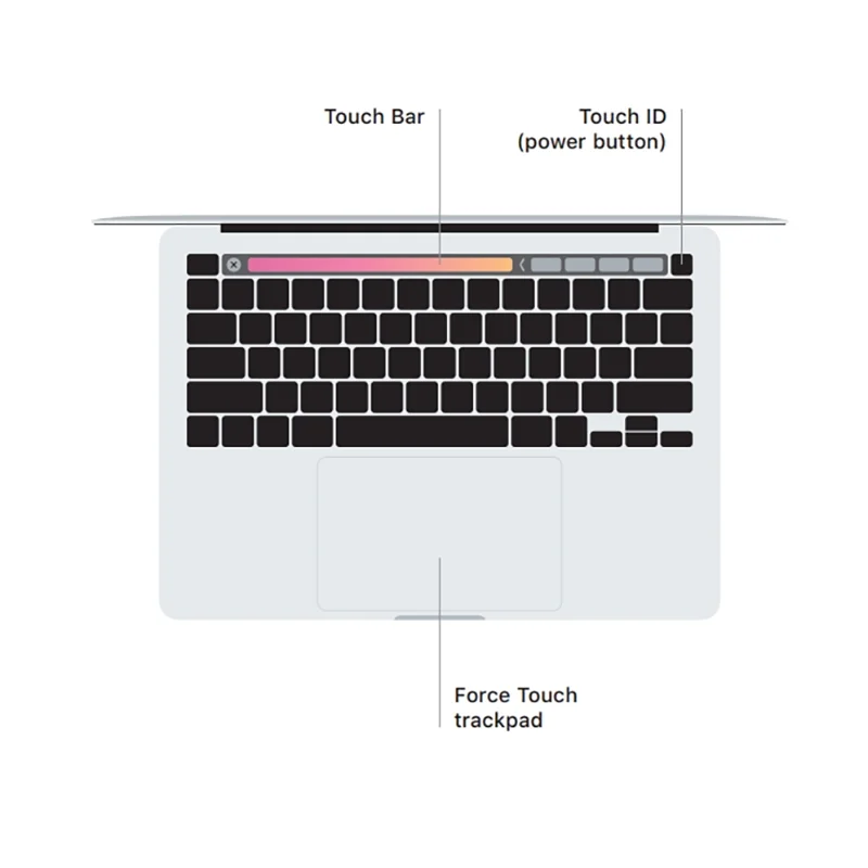 2020 macbook pro i5 13 polegadas 8g/16g ram, 256gb/512gb/1tb ssd touch id original genuíno portátil para i5 touch bar macbook pro i5